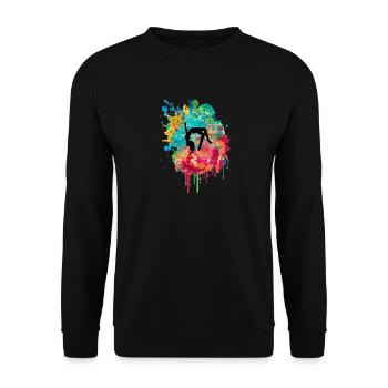 Tänzerin PopArt - Unisex Pullover - Schwarz - Vorne - Alina (178cm) & Michal (187cm)