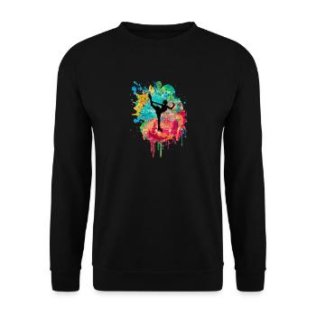 Eiskunstlauf PopArt - Unisex Pullover - Schwarz - Vorne - Alina (178cm) & Michal (187cm)