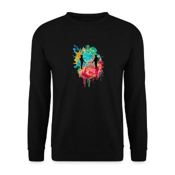 Escrime et escrime PopArt - Sweat-shirt Unisexe - noir - Devant - Alina (178cm) & Michal (187cm)