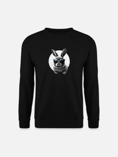Cooler Hase mit Sonnenbrille - Unisex Pullover - Schwarz