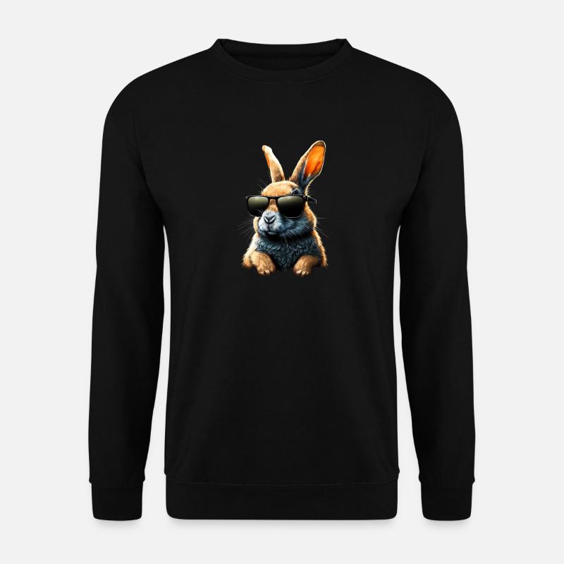 Cooler Hase mit Sonnenbrille - Unisex Pullover - Schwarz