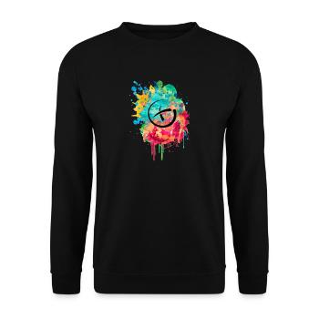 Geocaching PopArt - Unisex Pullover - Schwarz - Vorne - Alina (178cm) & Michal (187cm)