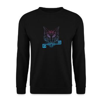 Kitsune fox mask - Unisex Sweatshirt - black - Front - Alina (178cm) & Michal (187cm)