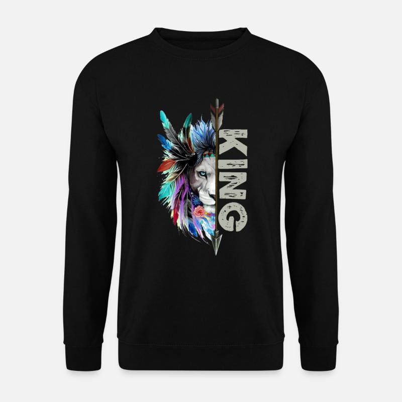 King and Queen Löwen Partner Pärchen männlich - Unisex Pullover - Schwarz
