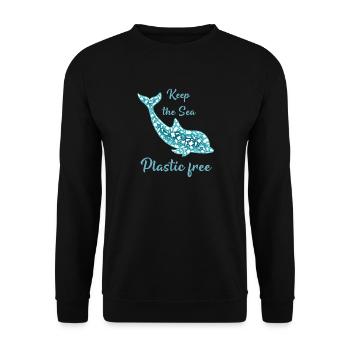 Keep the Sea Plastic free - Unisex Pullover - Schwarz - Vorne - Alina (178cm) & Michal (187cm)