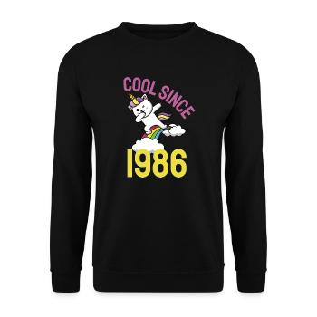 Cool depuis 1986 Dabbing chat 36ème anniversaire - Sweat-shirt Unisexe - noir - Devant - Alina (178cm) & Michal (187cm)