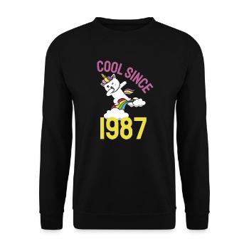 Cool depuis 1987 Dabbing chat 35ème anniversaire - Sweat-shirt Unisexe - noir - Devant - Alina (178cm) & Michal (187cm)