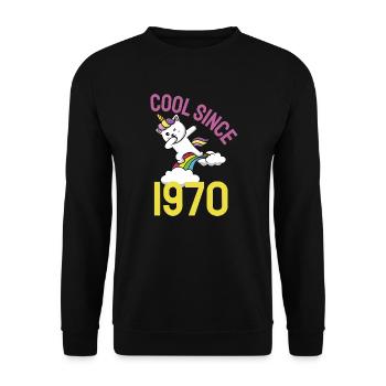 Cool depuis 1970 Dabbing cat 52ème anniversaire - Sweat-shirt Unisexe - noir - Devant - Alina (178cm) & Michal (187cm)