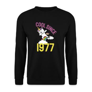 Cool depuis 1977 Dabbing chat 45ème anniversaire - Sweat-shirt Unisexe - noir - Devant - Alina (178cm) & Michal (187cm)