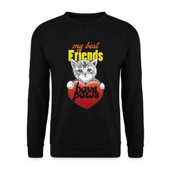 Cat Paw Cats Cat Lover Cat Owner - Unisex Sweatshirt - black - Front - Alina (178cm) & Michal (187cm)