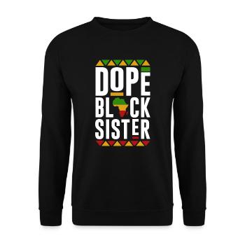 Black Sister, Black History Month - Unisex Sweatshirt - black - Front - Alina (178cm) & Michal (187cm)