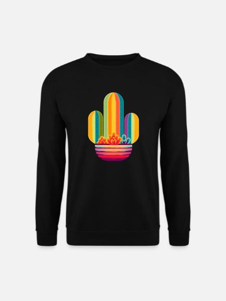 Cactus arc-en-ciel - Sweat-shirt Unisexe - noir
