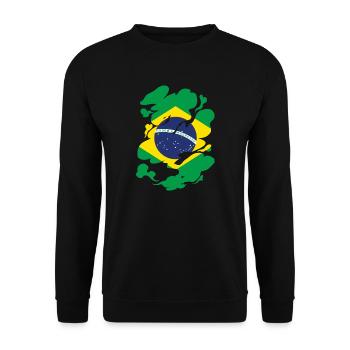 Brésil Drapeau Brésilien Drapeau Amérique du Sud - Sweat-shirt Unisexe - noir - Devant - Alina (178cm) & Michal (187cm)