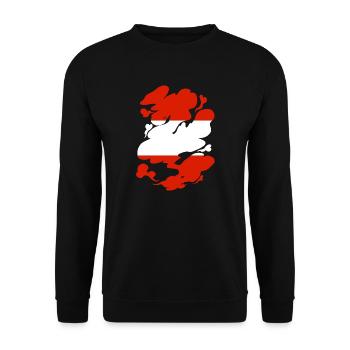 Drapeau de l’Autriche Drapeau autrichien AT - Sweat-shirt Unisexe - noir - Devant - Alina (178cm) & Michal (187cm)