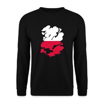 Drapeau de Pologne utilisé Look Polska Drapeau polonais - Sweat-shirt Unisexe - noir - Devant - Alina (178cm) & Michal (187cm)