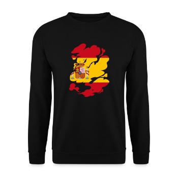 Drapeau d’Espagne Vintage Drapeau espagnol d’occasion Look - Sweat-shirt Unisexe - noir - Devant - Alina (178cm) & Michal (187cm)