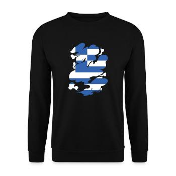 Grèce Drapeau Hellas Athènes Drapeau grec - Sweat-shirt Unisexe - noir - Devant - Alina (178cm) & Michal (187cm)