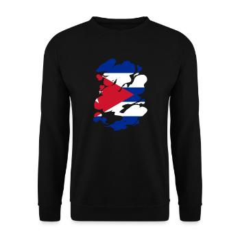 Cuba Flag Caraïbes Vacances Cuba Voyage La Havane - Sweat-shirt Unisexe - noir - Devant - Alina (178cm) & Michal (187cm)
