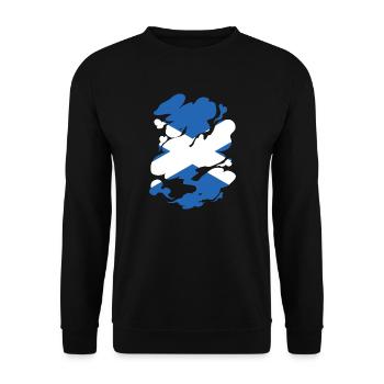 Scotland Flag Scottish Flag Alba GB UK - Unisex Sweatshirt - black - Front - Alina (178cm) & Michal (187cm)