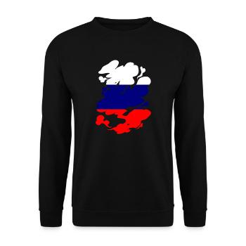 Drapeau de russie Vintage Drapeau russe d’occasion Look - Sweat-shirt Unisexe - noir - Devant - Alina (178cm) & Michal (187cm)