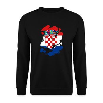 Croatie Drapeau Adriatique Zagreb Drapeau croate - Sweat-shirt Unisexe - noir - Devant - Alina (178cm) & Michal (187cm)