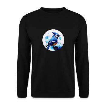 Blue jay bird - Unisex Sweatshirt - black - Front - Alina (178cm) & Michal (187cm)