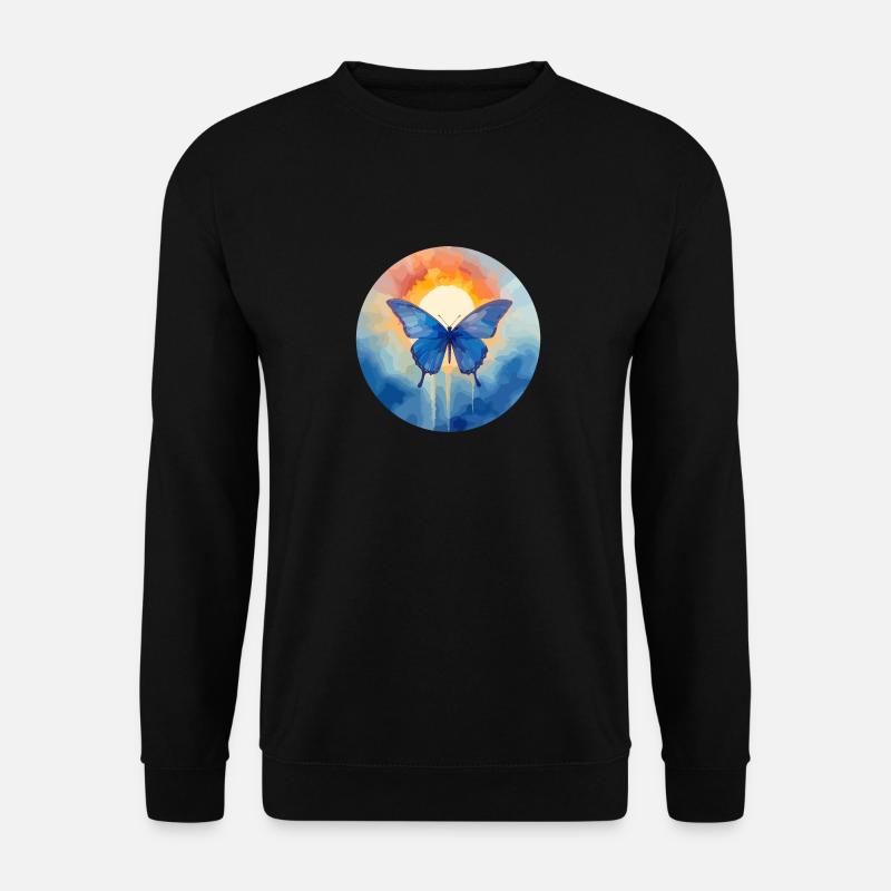 Blauer Morpho-Schmetterling - Unisex Pullover - Schwarz