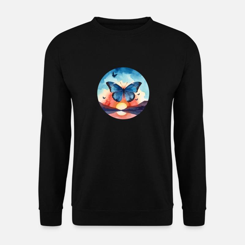 Blue Morpho Butterfly - Unisex Sweatshirt - black