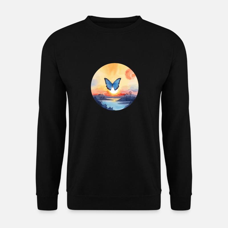Morpho Papillon Bleu - Sweat-shirt Unisexe - noir