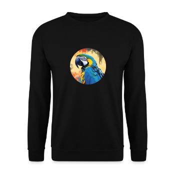 Blue and gold macaw - Unisex Sweatshirt - black - Front - Alina (178cm) & Michal (187cm)