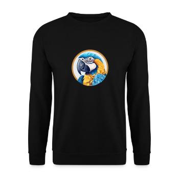Blue and gold macaw - Unisex Sweatshirt - black - Front - Alina (178cm) & Michal (187cm)