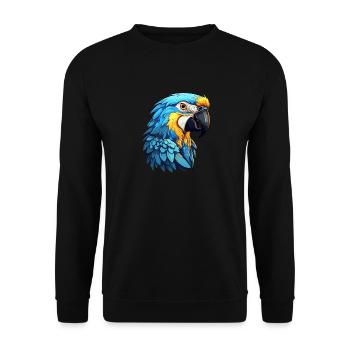 Blue and gold macaw - Unisex Sweatshirt - black - Front - Alina (178cm) & Michal (187cm)