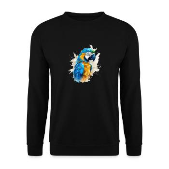 Blue and gold macaw - Unisex Sweatshirt - black - Front - Alina (178cm) & Michal (187cm)