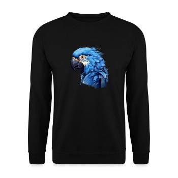 Hyacinth Macaw - Unisex Sweatshirt - black - Front - Alina (178cm) & Michal (187cm)