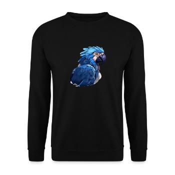 Hyacinth Macaw - Unisex Sweatshirt - black - Front - Alina (178cm) & Michal (187cm)