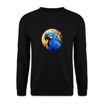 Hyacinth Macaw - Unisex Sweatshirt - black - Front - Alina (178cm) & Michal (187cm)