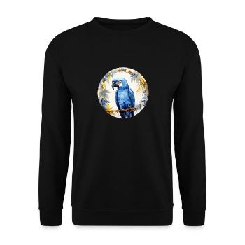 Hyacinth Macaw - Unisex Sweatshirt - black - Front - Alina (178cm) & Michal (187cm)