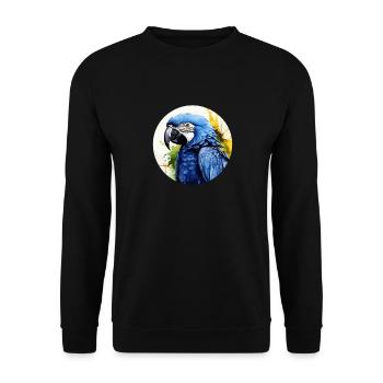 Hyacinth Macaw - Unisex Sweatshirt - black - Front - Alina (178cm) & Michal (187cm)