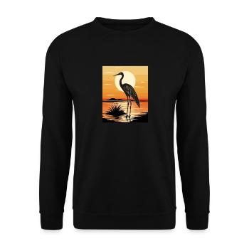 Reiher - Unisex Pullover - Schwarz - Vorne - Alina (178cm) & Michal (187cm)
