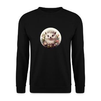 Cute hedgehog - Unisex Sweatshirt - black - Front - Alina (178cm) & Michal (187cm)