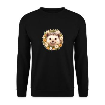Cute hedgehog - Unisex Sweatshirt - black - Front - Alina (178cm) & Michal (187cm)
