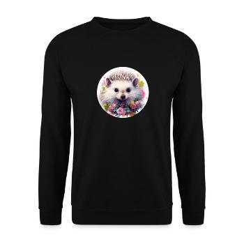 Cute hedgehog - Unisex Sweatshirt - black - Front - Alina (178cm) & Michal (187cm)
