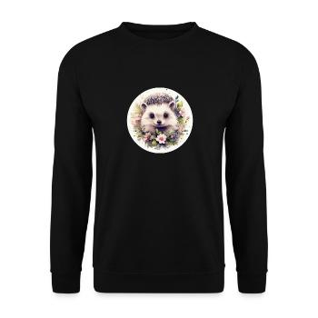 Cute hedgehog - Unisex Sweatshirt - black - Front - Alina (178cm) & Michal (187cm)