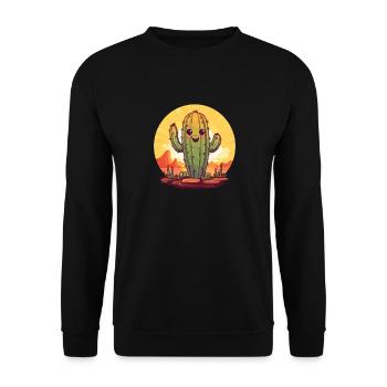 Cactus - Unisex Sweatshirt - black - Front - Alina (178cm) & Michal (187cm)