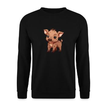 Wildschwein - Unisex Pullover - Schwarz - Vorne - Alina (178cm) & Michal (187cm)