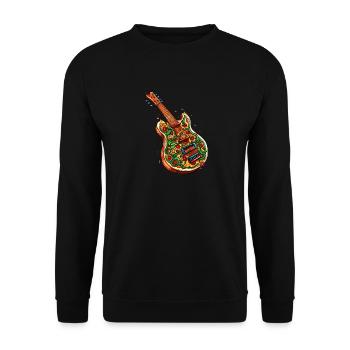 Pizza Gitarre - Unisex Pullover - Schwarz - Vorne - Alina (178cm) & Michal (187cm)