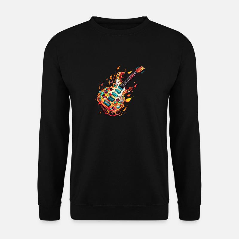 Pizza Gitarre - Unisex Pullover - Schwarz