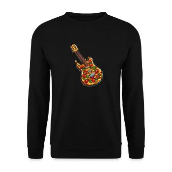 Pizza Gitarre - Unisex Pullover - Schwarz - Vorne - Alina (178cm) & Michal (187cm)