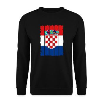 Croatia Flag Adriatic Zagreb Croatian Flag - Unisex Sweatshirt - black - Front - Alina (178cm) & Michal (187cm)