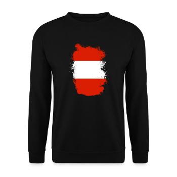 Austria Flag Austria Austrian Flag AT - Unisex Sweatshirt - black - Front - Alina (178cm) & Michal (187cm)